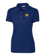 Michigan Wolverines Alumni Cutter & Buck Advantage Eco Tri-Blend Pique Womens Polo Indigo Mannequin