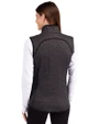 Clemson Tigers Alumni Cutter & Buck Mainsail Sweater Knit Womens Full Zip Vest Charcoal Heather Back
