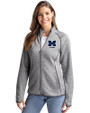 Michigan Wolverines Alumni Cutter & Buck Mainsail Sweater-Knit Womens Full Zip Jacket Polished Heather Front