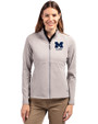 Michigan Wolverines Alumni Cutter & Buck Adapt Eco Knit Heather Recycled Womens Full Zip Polished Heather Front