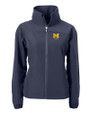 Michigan Wolverines Alumni Cutter & Buck Charter Eco Recycled Womens Full-Zip Jacket NVBU_MANN_HG 
