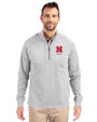 Nebraska Cornhuskers Alumni Cutter & Buck Adapt Eco Knit Heather Mens Big & Tall Quarter Zip Pullover Polished Heather Front