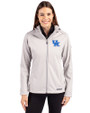 Kentucky Wildcats Cutter & Buck Evoke Softshell Recycled Full Zip Womens Jacket CONCRETE Front