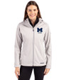 Michigan Wolverines Alumni Cutter & Buck Evoke Recycled Honeycomb Fleece Womens Full Zip Jacket CONCRETE Front