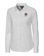 Texas A&M Aggies Alumni Cutter & Buck Stretch Oxford Womens Long Sleeve Dress Shirt White Mannequin
