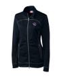 Binghamton Rumble Ponies Clique Helsa Performance Womens Full Zip Knit Jacket Dark Navy Mannequin