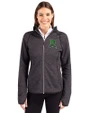 Dayton Dragons Cutter & Buck Mainsail Full Zip Hooded Womens Jacket Charcoal Heather Front