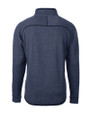 Texas Longhorns Alumni Cutter & Buck Mainsail Sweater-Knit Mens Big and Tall Half Zip Pullover Jacket Liberty Navy Heather Mannequin Back