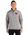 Buffalo Bisons Cutter & Buck Mainsail Sweater-Knit Mens Big and Tall Half Zip Pullover Jacket Polished Heather Front
