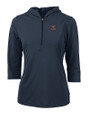 Texas Longhorns Alumni Cutter & Buck Virtue Eco Pique Recycled Half Zip Pullover Womens Hoodie Navy Blue Mannequin