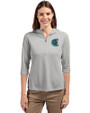 Charlotte Knights Cutter & Buck Virtue Eco Pique Recycled Half Zip Pullover Womens Hoodie Polished Medium Gray Front