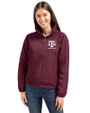 Texas A&M Aggies Alumni Cutter & Buck Charter Eco Recycled Womens Full-Zip Jacket Bordeaux Front