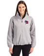 Buffalo Bisons Cutter & Buck Charter Recycled Packable Womens Full Zip Jacket Polished Medium Gray Front