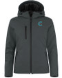 Charlotte Knights Clique Equinox Insulated Softshell Womens Full Zip Hooded Jacket Pure Slate Mannequin