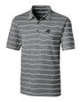 Carolina Panthers Cutter & Buck Forge Epic Confidence Recycled Heathered Stripe Stretch Mens Polo Black Mannequin