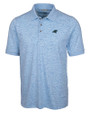 Carolina Panthers Cutter & Buck Advantage Tri-Blend Space Dye Mens Polo Atlas Light Blue Mannequin