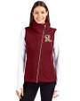 Frisco RoughRiders Cutter & Buck Mainsail Sweater Knit Womens Asymmetrical Vest Cardinal Red Heather Front