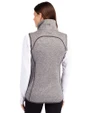 Charlotte Knights Cutter & Buck Mainsail Sweater Knit Womens Asymmetrical Vest Polished Heather Back
