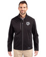 Texas A&M Aggies Cutter & Buck Evoke Softshell Recycled Full Zip Mens Jacket Black Front