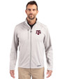 Texas A&M Aggies Cutter & Buck Evoke Softshell Recycled Full Zip Mens Jacket CONCRETE Front