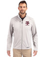Texas A&M Aggies Alumni Cutter & Buck Evoke Softshell Recycled Full Zip Mens Jacket CONCRETE Front