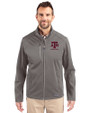 Texas A&M Aggies Alumni Cutter & Buck Evoke Softshell Recycled Full Zip Mens Jacket Elemental Grey Front