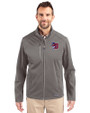 Buffalo Bisons Cutter & Buck Evoke Softshell Recycled Full Zip Mens Jacket Elemental Grey Front