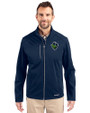 Hillsboro Hops Cutter & Buck Evoke Softshell Recycled Full Zip Mens Jacket Navy Blue Front