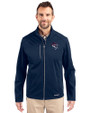 Binghamton Rumble Ponies Cutter & Buck Evoke Softshell Recycled Full Zip Mens Jacket Navy Blue Front