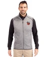 Fort Wayne TinCaps Cutter & Buck Mainsail Sweater-Knit Mens Big and Tall Full Zip Vest Polished Heather Front