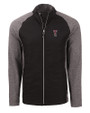 Texas Tech Red Raiders Alumni Cutter & Buck Adapt Eco Knit Hybrid Recycled Mens Big & Tall Full Zip Jacket Black Heather/Black Mannequin
