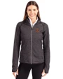 Texas Longhorns Alumni Cutter & Buck Mainsail Sweater-Knit Womens Full Zip Jacket Charcoal Heather Front