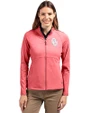 Oklahoma Sooners  Cutter & Buck Adapt Eco Knit Heather Recycled Womens Full Zip Cardinal Red Heather Front