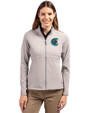 Charlotte Knights Cutter & Buck Adapt Eco Knit Heather Recycled Womens Full Zip Polished Heather Front