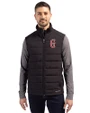 Greenville Drive Cutter & Buck Evoke Hybrid Softshell Recycled Mens Full Zip Vest Black Front