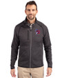 Buffalo Bisons Cutter & Buck Mainsail Sweater-Knit Mens Full Zip Jacket Charcoal Heather Front