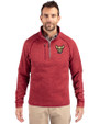 El Paso Chihuahuas Cutter & Buck Mainsail Sweater-Knit Mens Half Zip Pullover Jacket Cardinal Red Heather Front