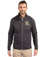 Frisco RoughRiders Cutter & Buck Mainsail Sweater-Knit Mens Big and Tall Full Zip Jacket Charcoal Heather Front