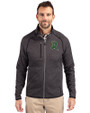 Dayton Dragons Cutter & Buck Mainsail Sweater-Knit Mens Big and Tall Full Zip Jacket Charcoal Heather Front