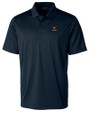 Texas Longhorns Alumni Cutter & Buck Prospect Eco Textured Stretch Recycled Mens Short Sleeve Polo Navy Blue Mannequin