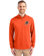 Durham Bulls Cutter & Buck Virtue Eco Pique Recycled Quarter Zip Mens Pullover College Orange Front