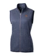 Texas Longhorns Alumni Cutter & Buck Mainsail Sweater Knit Womens Full Zip Vest Liberty Navy Heather Mannequin