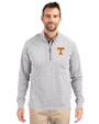 Tennessee Volunteers Cutter & Buck Adapt Eco Knit Heather Mens Big & Tall Quarter Zip Pullover Polished Heather Front