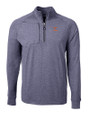 Texas Longhorns Alumni Cutter & Buck Adapt Eco Knit Heather Mens Big & Tall Quarter Zip Pullover Navy Blue Heather Mannequin