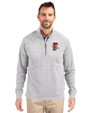Fresno Grizzlies Cutter & Buck Adapt Eco Knit Heather Mens Big & Tall Quarter Zip Pullover Polished Heather Front