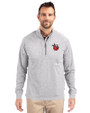 Fort Wayne TinCaps Cutter & Buck Adapt Eco Knit Heather Mens Big & Tall Quarter Zip Pullover Polished Heather Front