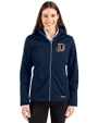 Durham Bulls Cutter & Buck Evoke Softshell Recycled Full Zip Womens Jacket Navy Blue Front