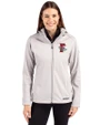 Fresno Grizzlies Cutter & Buck Evoke Softshell Recycled Full Zip Womens Jacket CONCRETE Front