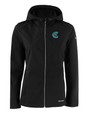 Charlotte Knights Cutter & Buck Evoke Eco Softshell Recycled Full Zip Womens Jacket CDR_MANN_HG 1