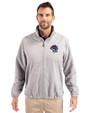 Binghamton Rumble Ponies Cutter & Buck Charter Eco Knit Recycled Big & Tall Full-Zip Jacket Polished Medium Gray Front